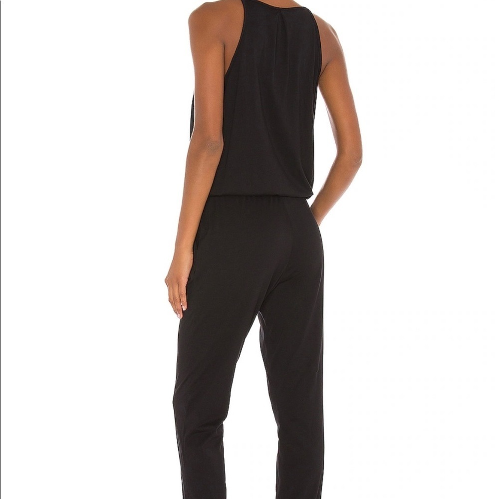 Supreme Jersey Surplice Jumpsuit in Black - Picture 3 of 5